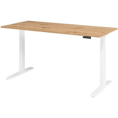 Bureau électrique réglable en hauteur Hammerbacher chêne blanc 180x80cm - Publicité Bureau électrique réglable en hauteur Hammerbacher chêne blanc 180x80cm - Publicité