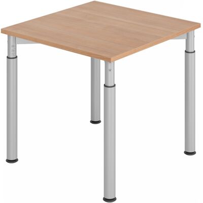 Bureau réglable en hauteur Hammerbacher - Noyer - 80x80 - Mobilier de bureau - Publicité Bureau réglable en hauteur Hammerbacher - Noyer - 80x80 - Mobilier de bureau - Publicité