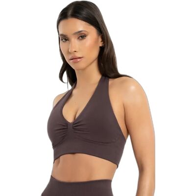 Brassière dos nu femme Gym Glamour Seamless open back Marron XL Female - Publicité Brassière dos nu femme Gym Glamour Seamless open back Marron XL Female - Publicité