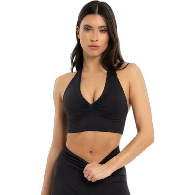 Brassière dos nu femme Gym Glamour Seamless open back Noir S Female - Publicité Brassière dos nu femme Gym Glamour Seamless open back Noir S Female - Publicité