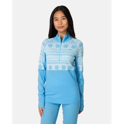 Sous maillot 1/2 zip femme Kari Traa Vilma Bleu L Female - Publicité Sous maillot 1/2 zip femme Kari Traa Vilma Bleu L Female - Publicité