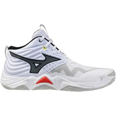 Chaussures indoor Mizuno Wave Momentum Elite Mid Blanc 40 Male - Publicité Chaussures indoor Mizuno Wave Momentum Elite Mid Blanc 40 Male - Publicité