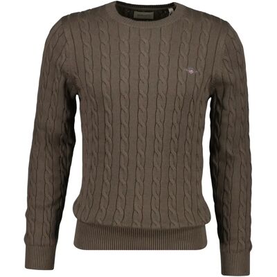 Pull maille torsadée Gant Classic Marron L Male - Publicité Pull maille torsadée Gant Classic Marron L Male - Publicité