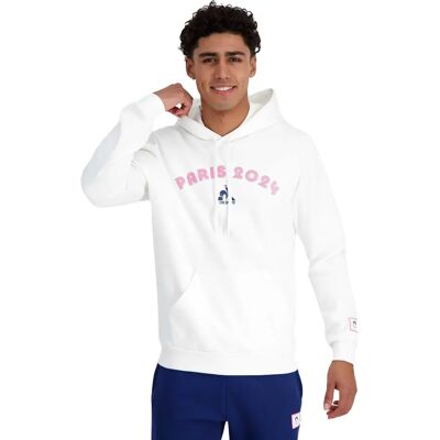 Sweatshirt à capuche Le Coq Sportif Graphic Paris 2024 N°2 Blanc XS Male - Publicité Sweatshirt à capuche Le Coq Sportif Graphic Paris 2024 N°2 Blanc XS Male - Publicité