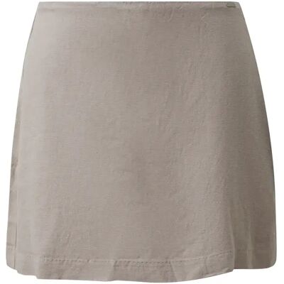 Jupe-short en lin mélangé respirant femme QS Beige 44 Female - Publicité Jupe-short en lin mélangé respirant femme QS Beige 44 Female - Publicité