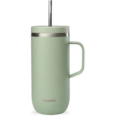 Gobelet isotherme inox avec anse Qwetch Vert 600 ml Unisex - Publicité Gobelet isotherme inox avec anse Qwetch Vert 600 ml Unisex - Publicité