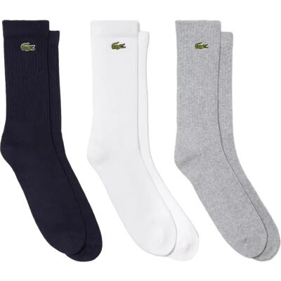 Chaussettes Lacoste Sport (x3) Argenté 43/46 Unisex - Publicité Chaussettes Lacoste Sport (x3) Argenté 43/46 Unisex - Publicité