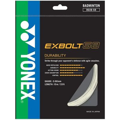 Cordage de tennis Yonex Exbolt 68 Blanc TU Unisex - Publicité Cordage de tennis Yonex Exbolt 68 Blanc TU Unisex - Publicité