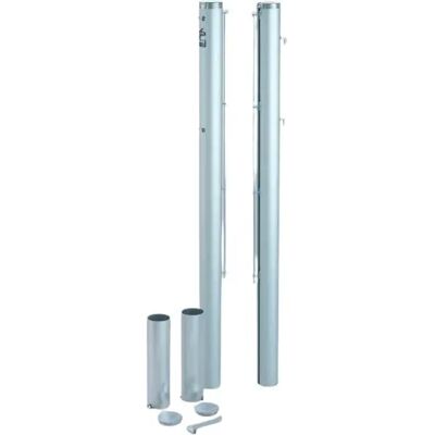 Paires de poteaux de tennis ronds sceller en aluminium Carrington (x2) Blanc TU Unisex - Publicité Paires de poteaux de tennis ronds sceller en aluminium Carrington (x2) Blanc TU Unisex - Publicité