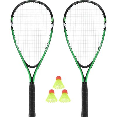 Raquette de badminton + volant + couverture NILS NRS001 Crossminton (x4) Vert 58,9cm Unisex - Publicité Raquette de badminton + volant + couverture NILS NRS001 Crossminton (x4) Vert 58,9cm Unisex - Publicité