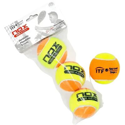 Balle de tennis Nox Pro Titanium Beach (x3) Jaune TU Unisex - Publicité Balle de tennis Nox Pro Titanium Beach (x3) Jaune TU Unisex - Publicité