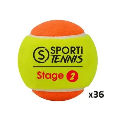 Balles de tennis Sporti Stage 2 - 36 unités - Jaune adulte - Publicité Balles de tennis Sporti Stage 2 - 36 unités - Jaune adulte - Publicité