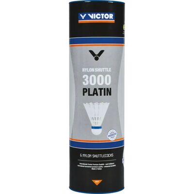 Lot de 6 volants en nylon Victor Platin 3000 Blanc TU Unisex - Publicité Lot de 6 volants en nylon Victor Platin 3000 Blanc TU Unisex - Publicité