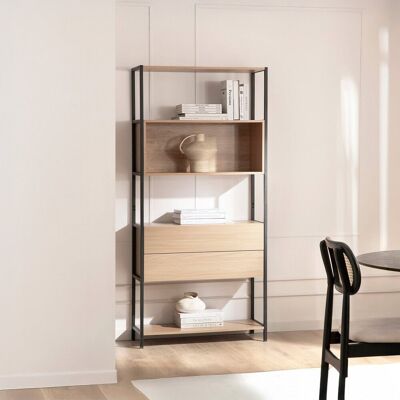 Étagère haute 84 en bois couleur naturelle Orlan - Publicité Étagère haute 84 en bois couleur naturelle Orlan - Publicité