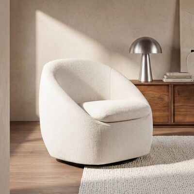 Fauteuil pivotant beige Odd - Publicité Fauteuil pivotant beige Odd - Publicité