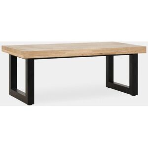 Table basse relevable en bois de chêne avec pied noir Alys - Publicité Table basse relevable en bois de chêne avec pied noir Alys - Publicité