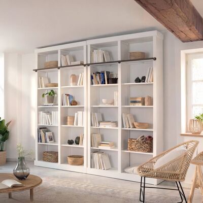 Tand étagère en bois laqué blanc - Publicité Tand étagère en bois laqué blanc - Publicité