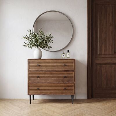 Boreal commode en bois massif de manguier couleur noyer - Publicité Boreal commode en bois massif de manguier couleur noyer - Publicité