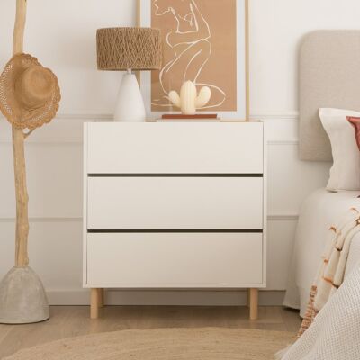 Canes commode blanc mat et naturel duna - Publicité Canes commode blanc mat et naturel duna - Publicité