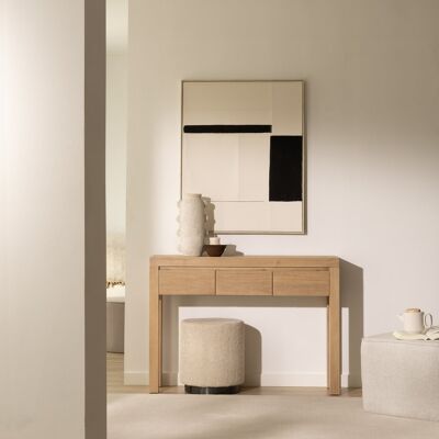 Liland meuble d'entrée étroit avec rangement en bois massif d'acacia - Publicité Liland meuble d'entrée étroit avec rangement en bois massif d'acacia - Publicité