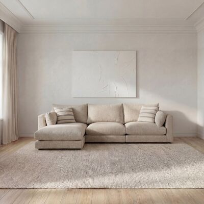 Tokio canapé modulaire 3 places avec pouf beige - Publicité Tokio canapé modulaire 3 places avec pouf beige - Publicité