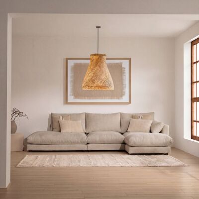Tokio canapé modulaire 3 places avec pouf et module ouvert à gauche - Publicité Tokio canapé modulaire 3 places avec pouf et module ouvert à gauche - Publicité