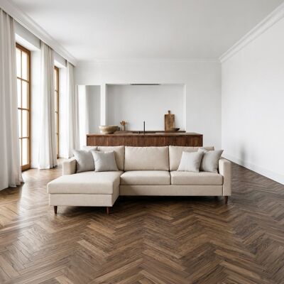 Vinson canapé d'angle réversible 3 places beige - Publicité Vinson canapé d'angle réversible 3 places beige - Publicité