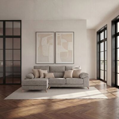 Dandy canapé chaise longue gauche 4 places gris perle avec rangement - Publicité Dandy canapé chaise longue gauche 4 places gris perle avec rangement - Publicité