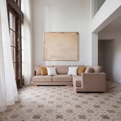 Monza canapé d'angle grand droit 4 places beige - Publicité Monza canapé d'angle grand droit 4 places beige - Publicité