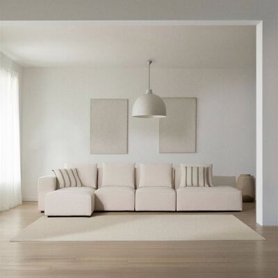 Trevi canapé modulaire 5 places avec côté droit ouvert et pouf - Publicité Trevi canapé modulaire 5 places avec côté droit ouvert et pouf - Publicité
