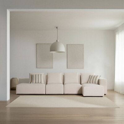 Trevi canapé modulaire 5 places avec côté gauche ouvert et pouf - Publicité Trevi canapé modulaire 5 places avec côté gauche ouvert et pouf - Publicité