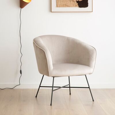 Sigrid fauteuil velours gris - Publicité Sigrid fauteuil velours gris - Publicité