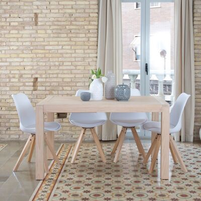 Gael table à manger rectangulaire extensible 140/190 en bois couleur naturelle - Publicité Gael table à manger rectangulaire extensible 140/190 en bois couleur naturelle - Publicité