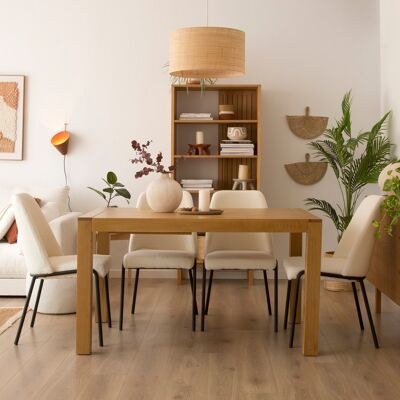 Gael table à manger extensible rectangulaire 140/190 en bois massif de chêne - Publicité Gael table à manger extensible rectangulaire 140/190 en bois massif de chêne - Publicité