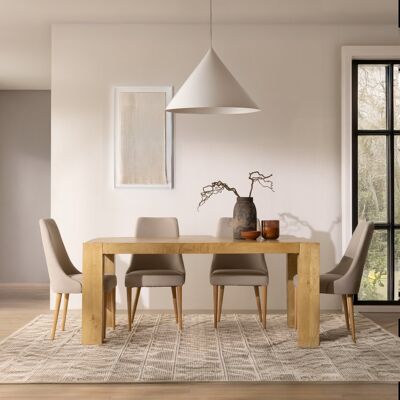 Lecler table de salle à manger rectangulaire en bois massif de manguier - Publicité Lecler table de salle à manger rectangulaire en bois massif de manguier - Publicité