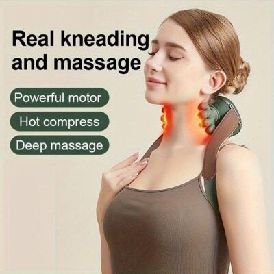 nobrand Masseur cervical biomimétique 5-en-1 infrarouge chaleur pression air Vert - Publicité nobrand Masseur cervical biomimétique 5-en-1 infrarouge chaleur pression air Vert - Publicité