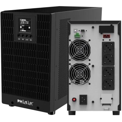 Phasak PH 9230 Alimentation Sans Interruption - 3 kVA, 2400 W, 4 Prises - Publicité Phasak PH 9230 Alimentation Sans Interruption - 3 kVA, 2400 W, 4 Prises - Publicité