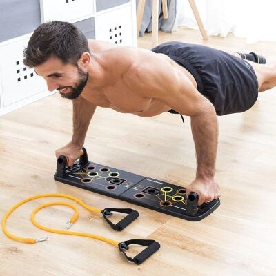 Pack Table de Flexions Push-up InnovaGoods avec Bandes de Résistance et Faja Sauna - Publicité Pack Table de Flexions Push-up InnovaGoods avec Bandes de Résistance et Faja Sauna - Publicité