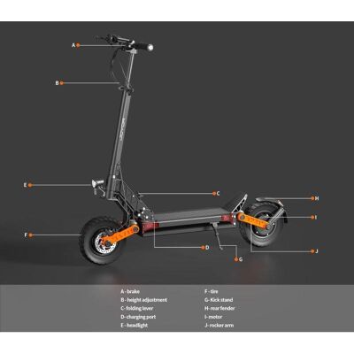 Patinete électrique Joyor S8-S-Z 1200W Autonomie 80km Roues 10'' Suspension Noir - Publicité Patinete électrique Joyor S8-S-Z 1200W Autonomie 80km Roues 10'' Suspension Noir - Publicité