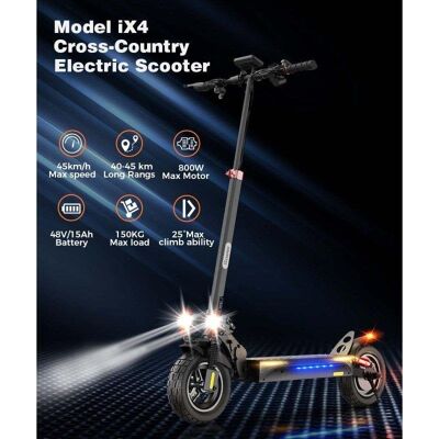 Patinete électrique iScooter iX4 800W Autonomie 45km Freins à disque Noir - Publicité Patinete électrique iScooter iX4 800W Autonomie 45km Freins à disque Noir - Publicité