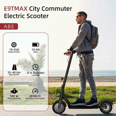 Patinete électrique iScooter E9tmax 500W Autonomie 40km Roues 10'' Suspension Noir - Publicité Patinete électrique iScooter E9tmax 500W Autonomie 40km Roues 10'' Suspension Noir - Publicité
