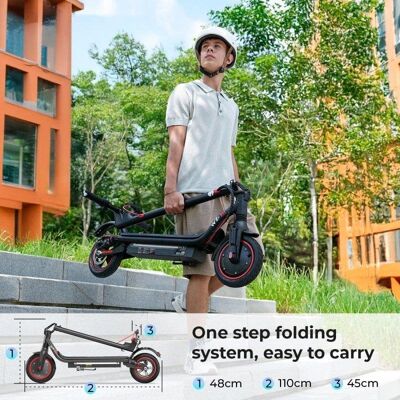 Patinete électrique iScooter W7 650W Autonomie 37km Roues 10'' Freins disque Noir - Publicité Patinete électrique iScooter W7 650W Autonomie 37km Roues 10'' Freins disque Noir - Publicité