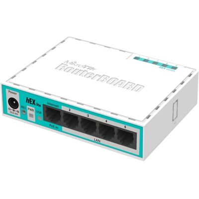 Mikrotik hEX Lite Switch 5 Ports 10/100 Blanc - Publicité Mikrotik hEX Lite Switch 5 Ports 10/100 Blanc - Publicité