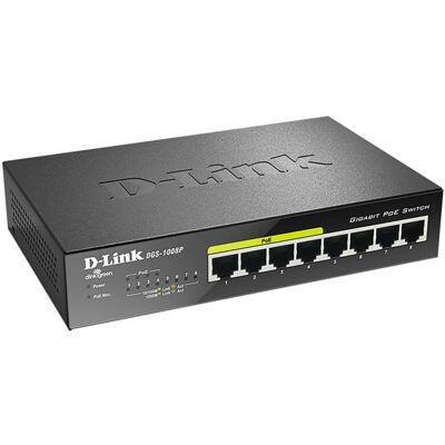 Commutateur D-Link DGS-1008P 8 ports - Publicité Commutateur D-Link DGS-1008P 8 ports - Publicité