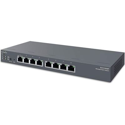 Commutateur EnGenius ECS1008P 8 ports Gigabit PoE - Publicité Commutateur EnGenius ECS1008P 8 ports Gigabit PoE - Publicité