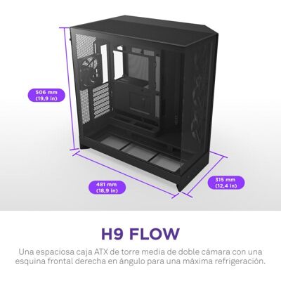 NZXT H9 Flow Midi Tower PC Noir ATX EATX micro ATX Mini-ITX - Publicité NZXT H9 Flow Midi Tower PC Noir ATX EATX micro ATX Mini-ITX - Publicité