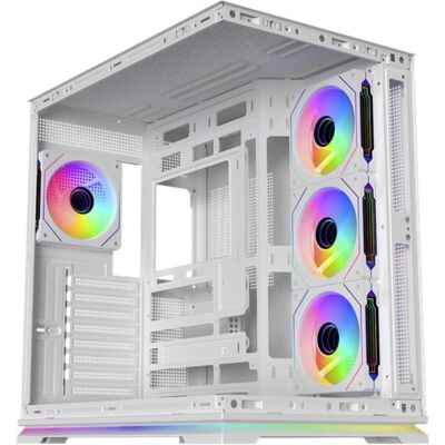Boîtier PC Krux Atron Midi Tour Blanche ATX Verre Trempé ARGB - Publicité Boîtier PC Krux Atron Midi Tour Blanche ATX Verre Trempé ARGB - Publicité