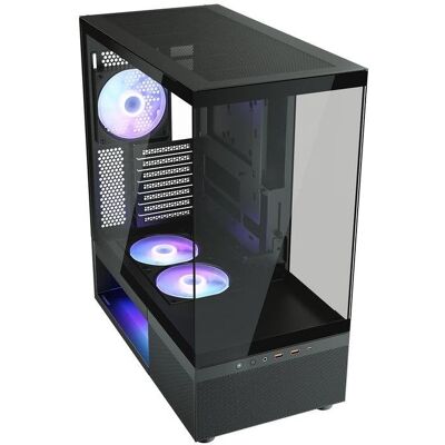Boitier PC COUGAR CFV220 RGB Midi Tower Noir Verre ATX - Publicité Boitier PC COUGAR CFV220 RGB Midi Tower Noir Verre ATX - Publicité