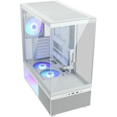 Boitier PC COUGAR CFV220 RGB Midi Tower Blanc Verre - Publicité Boitier PC COUGAR CFV220 RGB Midi Tower Blanc Verre - Publicité