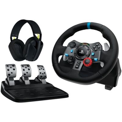 Volant Logitech G G29 Bundle + G435 Casque Gaming, 900°, Force Feedback, PS5/PS4/PC - Publicité Volant Logitech G G29 Bundle + G435 Casque Gaming, 900°, Force Feedback, PS5/PS4/PC - Publicité